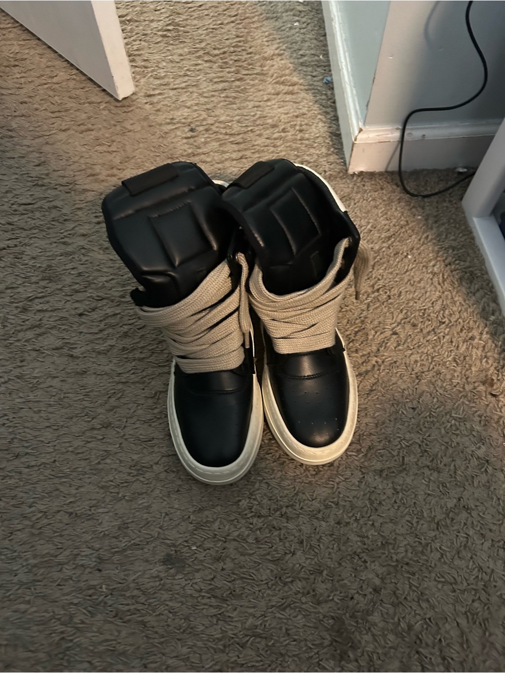 Never Worn Black Rick Owens Temple Jumbolace Geobasket